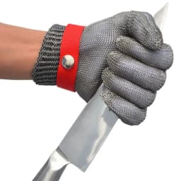 Plastic Belt Stainless Steel Mesh Glove Cut Resistant Chain Mail Protective Anti-Cutting Glove for Kitchen Butcher Cleaner Glove