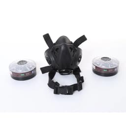 Black Half Face Gas Respirator Industrial Gas Mask P-A-1 Filtering Cartridge For Painting Spraying Welding Breath Protection