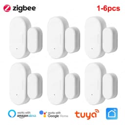 Tuya Smart Zigbee3.0 Door Sensor Open Close Detector Smartlife App Control Notification Compatible with Alexa Google Home 1-6pcs