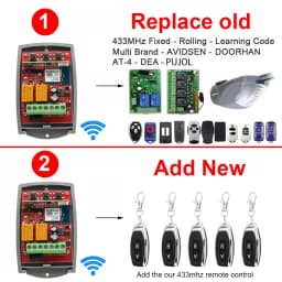 Smart Wifi Door Switch Universal Garage Receiver 2CH Remote Control Gate Opener Controller 433mhz Transmitter Works with Tuya