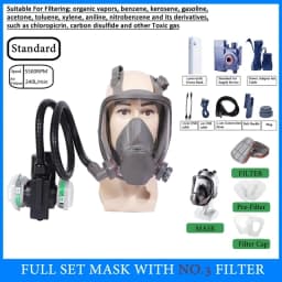 Rechargeable Power Bank 6800 Full Face Gas Respirator Electric Auxiliary Air Supply For Spraying Painting Polish Work Safety
