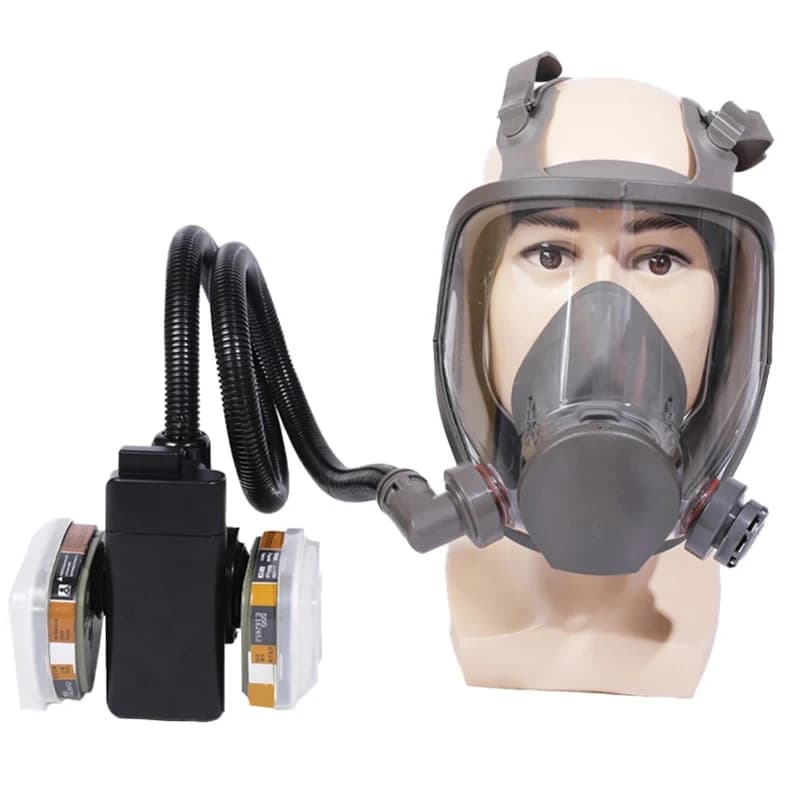 Rechargeable Power Bank 6800 Full Face Gas Respirator Electric Auxiliary Air Supply For Spraying Painting Polish Work Safety