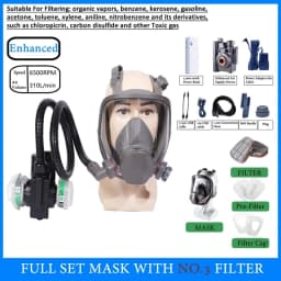 Rechargeable Power Bank 6800 Full Face Gas Respirator Electric Auxiliary Air Supply For Spraying Painting Polish Work Safety