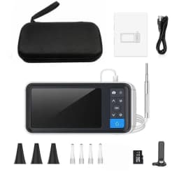 Digital Otoscope with 4.5 Inches Screen 3.9mm Ear Camera with 6 LED Lights 32GB Card Ear Wax Removal Tool Specula and 2500 mAh
