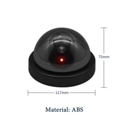 Creative Black Plastic Dome CCTV Dummy Camera Flashing Led Fake Camera Power Via AA Battery Surveillance Security System