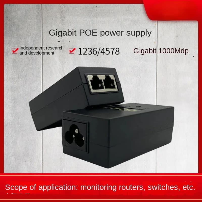 POE Gigabit Power 48V0.5A/24V 1A Ethernet Wireless AP Bridge Monitoring Desk Surface Power Adapter