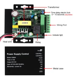 DC12V 3A 5A Output 110-240V AC Access Control Power Supply Controller Switch Adapter For Home Door Locks Video Intercom System