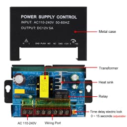 DC12V 3A 5A Output 110-240V AC Access Control Power Supply Controller Switch Adapter For Home Door Locks Video Intercom System