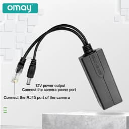 Standard POE Splitter 48V to 5V 12V 1.2A 2A Micro USB Type-C 100M/1000M POE Camera Injector Power Supply