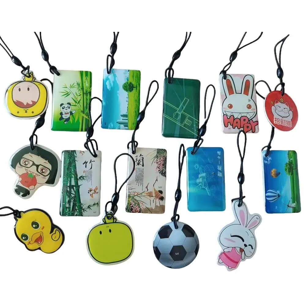 Multiple Options UID 13.56Mhz NFC Rewritable RFID IC Tag Keyfobs Keychain Changeable 1K S50 Access Control Card Random Pattern
