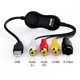 Ezcap158 USB 2.0 Audio Video Capture Card AV S-Video Analog Video Recording for VHS Player V8 Hi8 Camcorder Camera Windows MAC