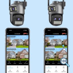 BESDER 15MP Wifi Camera Outdoor Dual Screen 10X Digital Zoom CCTV Video Surveillance Cam PTZ 8MP Security IP Camera O-Kam Pro