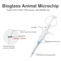 100pcs/Pack Pet EM4305 Microchip 134.2KHz FDX-B Animal ID Chip Animal Microchip Syringe International Standard