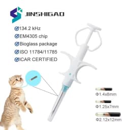 100pcs/Pack Pet EM4305 Microchip 134.2KHz FDX-B Animal ID Chip Animal Microchip Syringe International Standard