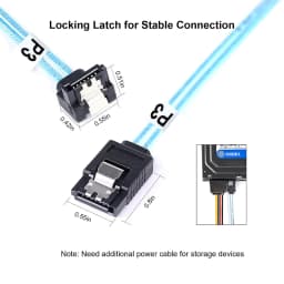 0.5m/1m Right Angle SATA 3.0 Cable 12Gbps SAS SATA Data Cable for NAS HDD SSD RAID CD DVD Drive
