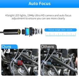 Auto Focus HD1944P Endoscope for Cars Android Phone Type C 5MP Mini Sewer Inspection Camera 12mm Endoscopy Usb Borescope 1-20m