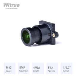 Witrue Starlight Lens M12 * P0.5 Mount HD 5MP 4MM Aperture F1.4 Format 1/2.7" for Surveillance Camera CCTV Accessoies