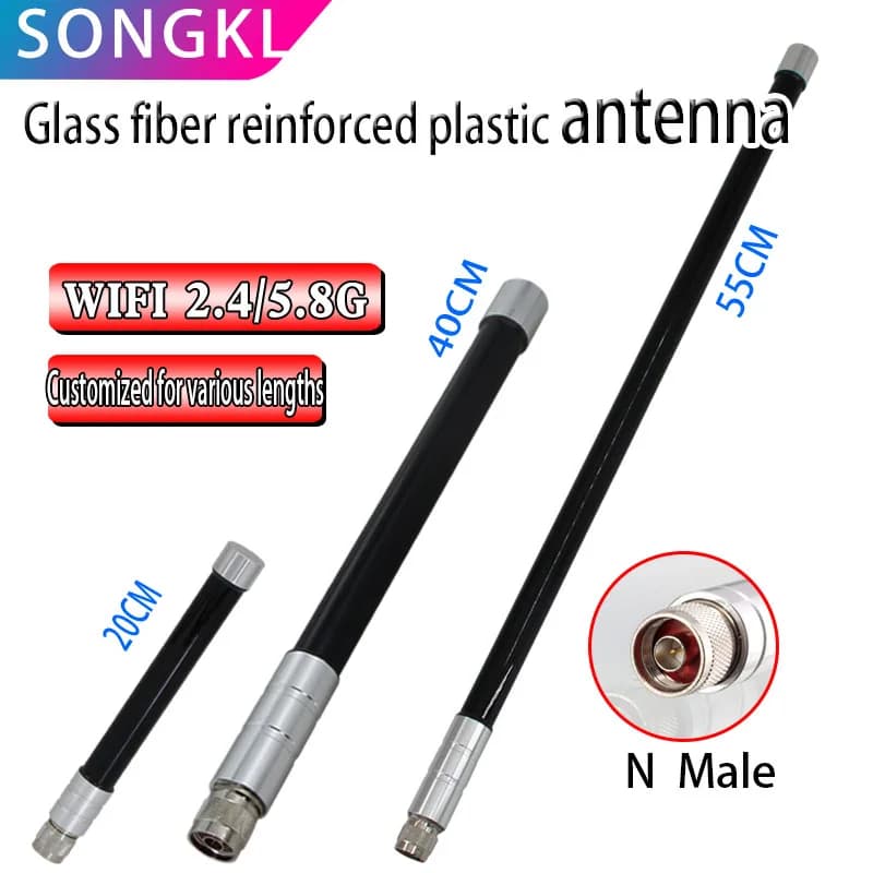 2.4G/ 5.8g Dual-band Route OMNI High-gain Antenna N Male 5G R AP Base Station WIFI Outdoor Waterproof Glass Fiber Antenna