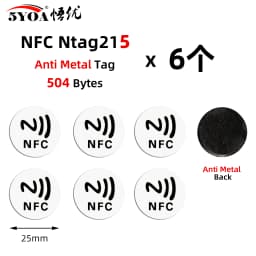 6pcs NFC Ntag213 Ntag215 Ntag216 TAG Sticker 213 13.56MHz Universal Label RFID Token Patrol Ultralight for Amiibo Etc