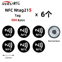 6pcs NFC Ntag213 Ntag215 Ntag216 TAG Sticker 213 13.56MHz Universal Label RFID Token Patrol Ultralight for Amiibo Etc
