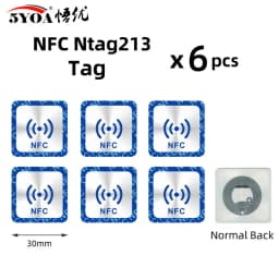 6pcs NFC Ntag213 Ntag215 Ntag216 TAG Sticker 213 13.56MHz Universal Label RFID Token Patrol Ultralight for Amiibo Etc