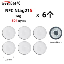 6pcs NFC Ntag213 Ntag215 Ntag216 TAG Sticker 213 13.56MHz Universal Label RFID Token Patrol Ultralight for Amiibo Etc