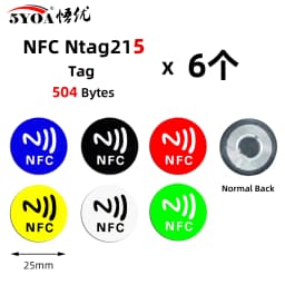 6pcs NFC Ntag213 Ntag215 Ntag216 TAG Sticker 213 13.56MHz Universal Label RFID Token Patrol Ultralight for Amiibo Etc