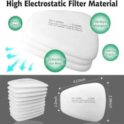 5N11 Particulate Filter Cottons Respirator Filter Cotton Replacement, for Gas Respirator 6000 6100 6200 6800 7501 7502 Series