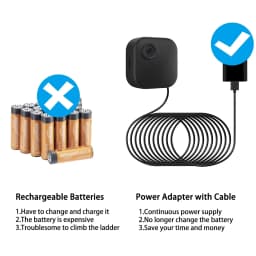 25ft/7.6m Weatherproof Outdoor Charging Cable for Blink New Outdoor 4 (4th Gen) (NOT Include Camera)