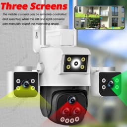 Smart WIFI Surveillance Camera 20MP Multi Lens Camera 20X Zoom PTZ Smart Home AI Human Tracking 360 Wireless Outdoor CCTV Camera