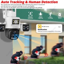 Smart WIFI Surveillance Camera 20MP Multi Lens Camera 20X Zoom PTZ Smart Home AI Human Tracking 360 Wireless Outdoor CCTV Camera