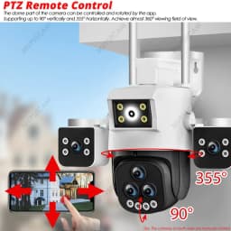 Smart WIFI Surveillance Camera 20MP Multi Lens Camera 20X Zoom PTZ Smart Home AI Human Tracking 360 Wireless Outdoor CCTV Camera