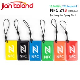 6pcs Rectangular 13.56MHz ISO14443A 144 Bytes NFC Ntag213 Epoxy Resin Tag Ntag 213 Smart Card Lable For All NFC Enabled Phone