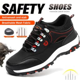 Men Work Safety Shoe Boots Steel Toe Security Protection Shoes Anti-Smash Anti-puncture Constrcution Shoes Man Work Boots