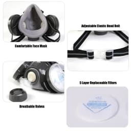 New Respirator Reusable Half Face Dust Dual Filter Dust-proof Mask Safety Work Filter For Work Safety Carpenter Daily Protection
