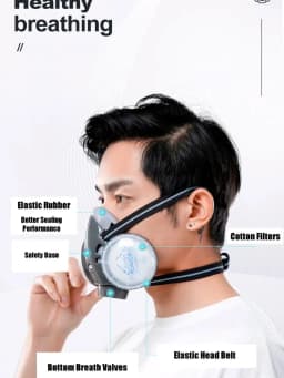 New Respirator Reusable Half Face Dust Dual Filter Dust-proof Mask Safety Work Filter For Work Safety Carpenter Daily Protection