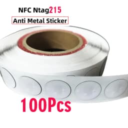 10Pc RFID Label Anti-Metal Ntag215 Tag on-Metal NFC Stickers Rewritable Sticker NFC Tag for All NFC-Enabled Cell Phones Devices