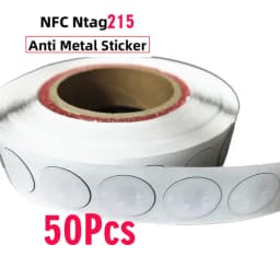 10Pc RFID Label Anti-Metal Ntag215 Tag on-Metal NFC Stickers Rewritable Sticker NFC Tag for All NFC-Enabled Cell Phones Devices