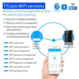 NFC 2.4GHz WiFi+Bluetooth TTLOCK APP Access Control Rfid Keypad Metal Waterproof Door Lock Opener Outdoor Door Entry Keyboard