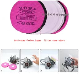 6200 2097 Filter Goggles Half Face Reusable Respirator Mask Epoxy Dust Paint Organic Vapor Welding Wooding