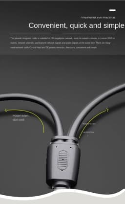 CCTV RJ45 Cable Ethernet Surveillance Camera DC Power Cat5 Internet Network LAN Cord POE IP Camera Wifi Connection