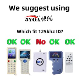 10pcs 125KHz T5577 Keyfobs Rewritable Duplicate Tag 5200 Proximity Copy Access Card ID Token Ring RFID Cloner Keychain