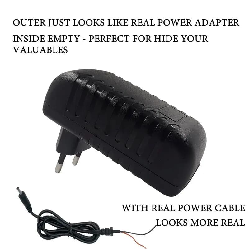 Black Fake Charger Sight Container Hiding Spot Hidden Storage Compartment Power Adapter Secret Home Diversion Stash Can Safe