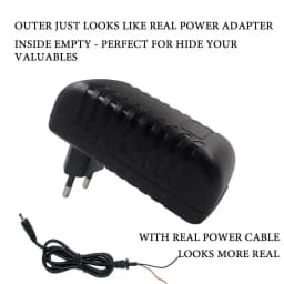 Black Fake Charger Sight Container Hiding Spot Hidden Storage Compartment Power Adapter Secret Home Diversion Stash Can Safe