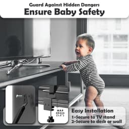 Safety Strap Anti Tip Straps for TV and Furniture Adjustable Anti Tip TV Strap Baby Proofing Child Safety Metal Connectors Clamp