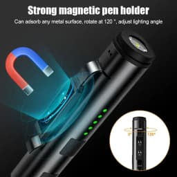 Portable Pen Clip Self-defense Flash Flashlight With Magnet Rechargeable TorchLight 365nm UV Flashlight Patrol Inspection