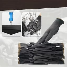 12 Pair Black /Grey/ Horticulture Gloves Safety Work Gloves Repair Gloves Palm Coated Gloves Carpenter Repairman Supplies
