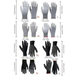 12 Pair Black /Grey/ Horticulture Gloves Safety Work Gloves Repair Gloves Palm Coated Gloves Carpenter Repairman Supplies