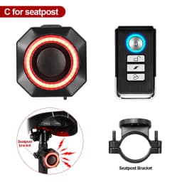Awapow Bicycle Alarm Remote Control Bike Anti Theft Vibration Alarm 110dB Motorcycle Bicycle Detector USB Rechargeable