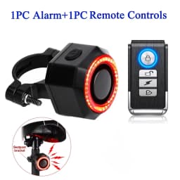Awapow Bicycle Alarm Remote Control Bike Anti Theft Vibration Alarm 110dB Motorcycle Bicycle Detector USB Rechargeable
